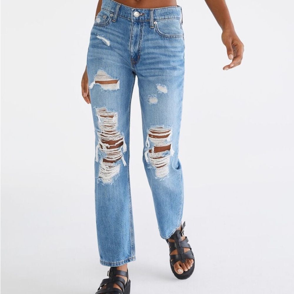 Aeropostale Blue High Rise Distressed Jeans